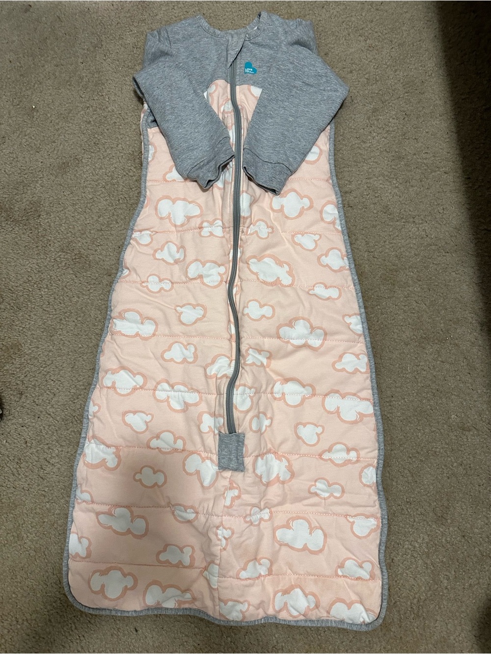 Love to dream Gray & Pink Cloud Sleep Sack